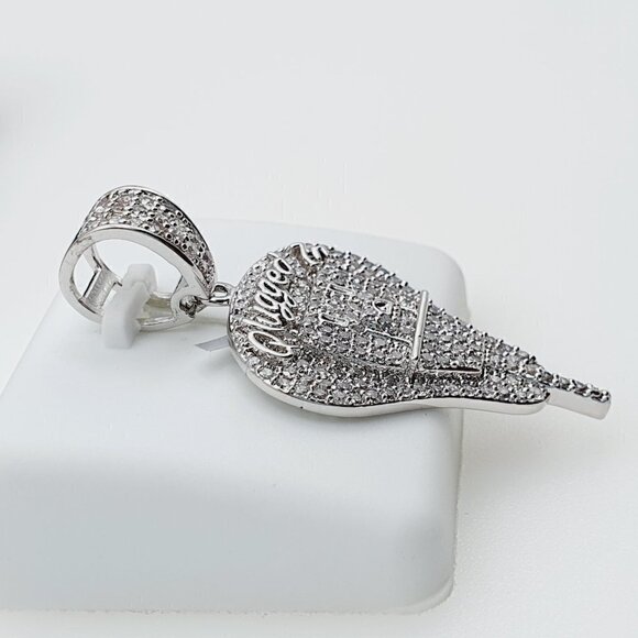 "925 Sterling Silver Plated CZ Pendant, INUS1BR061 - Picture 3 of 10